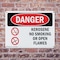 Signmission Kerosene No Smoking Or Open Flames Danger Sign, Plastic, 10in W x 7in L, 2PK OS-2PACK-DS-P-710-L-1404 - alternate 7